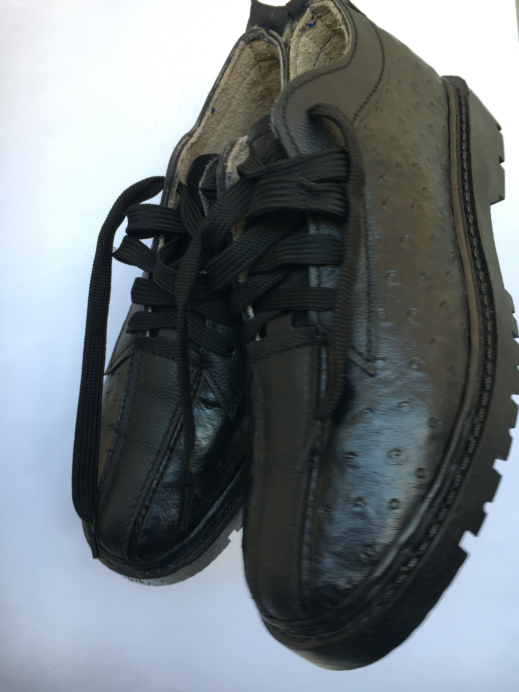 PANARO Ostrich Leather Lace-Up