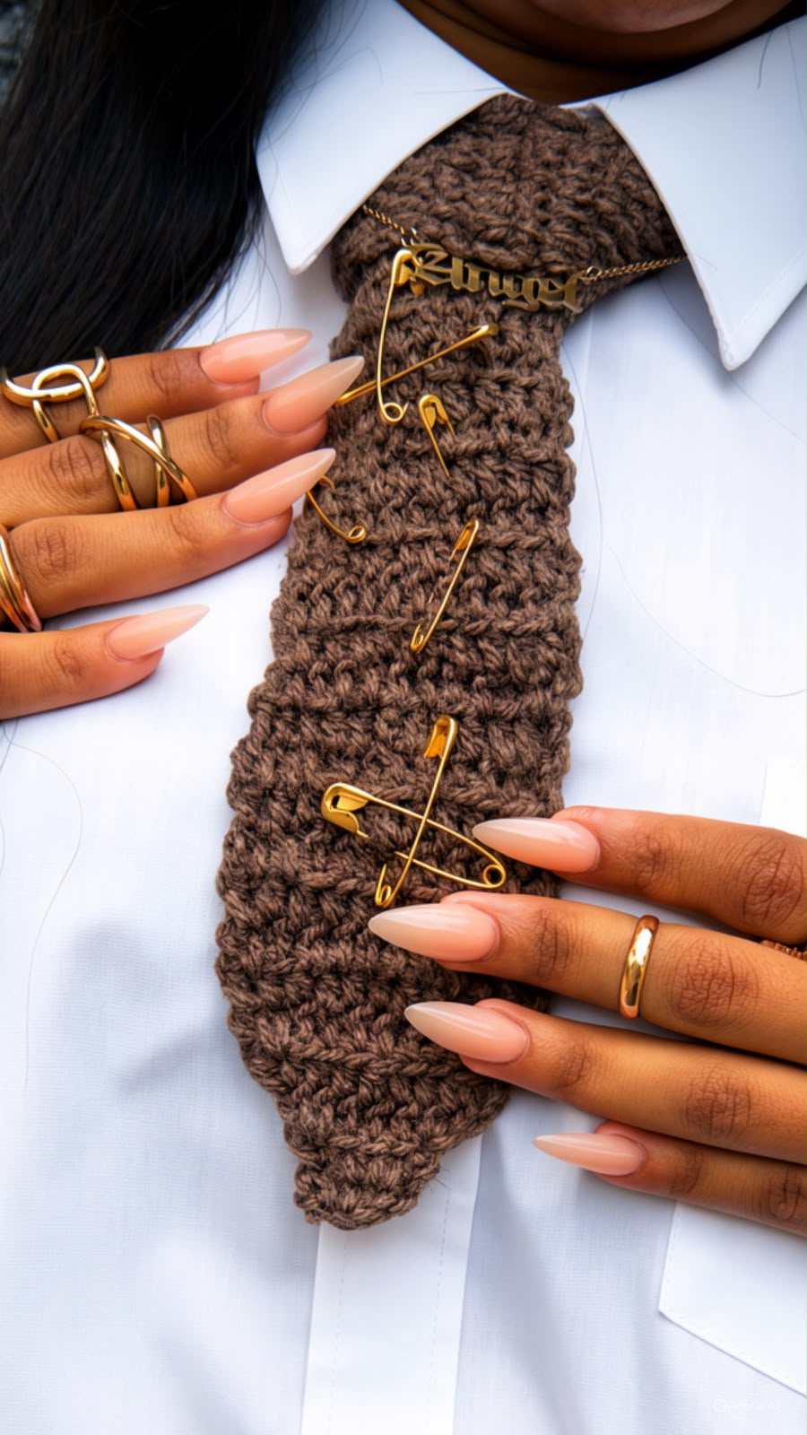 Accessorised Tie (Lulu's Yarn & Stitches)