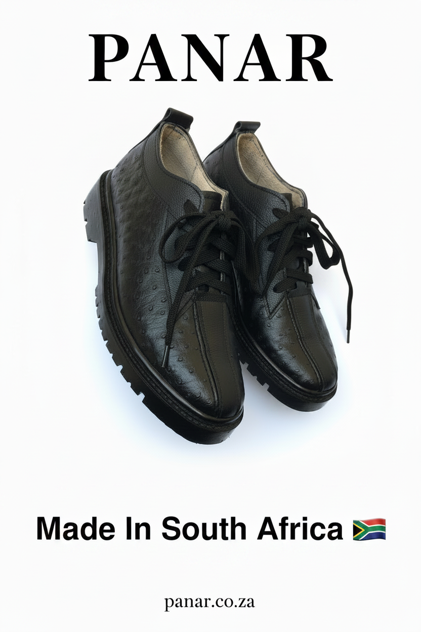 PANARO Ostrich Leather Lace-Up