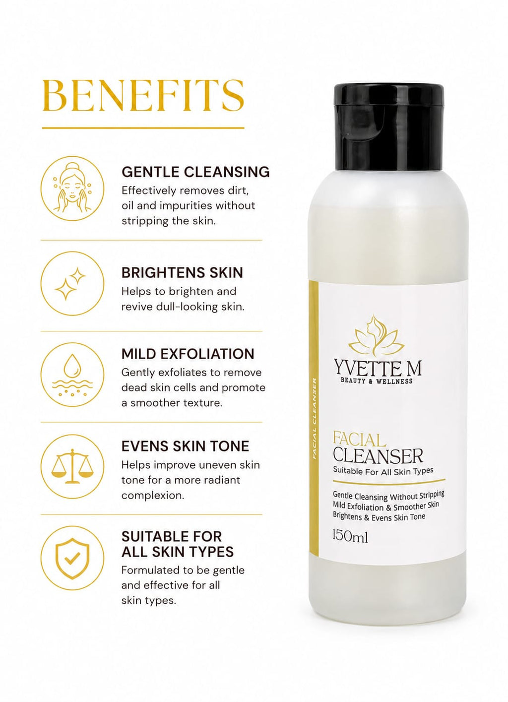 Yvette M Beauty & Wellness – Facial Cleanser (150ml)