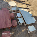 Wooden table and stools set